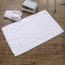 Axyaa White Cotton Bath Rug - Hotel Quality Soft Shower Mat