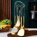 Axyaa Nordic Kitchen 7-Piece Stainless Steel Utensil Set with Ceramic Handles