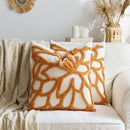 Axyaa Chenille Floral Pillow Cover 45x45cm in Beige Brown Pink Orange