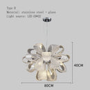 Axyaa Peacock Glass Chandelier: Nordic Luxury Hanging Lamp for Home Decor