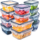 Axyaa Clear Food Storage Containers Set - Tight-Sealing Lids for Kitchen Organization