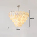 Axyaa Glass Chandeliers: Round LED Vintage Pendant Light for Dining Room & Kitchen