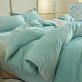 Axyaa Flannel Bedding Set with Fleece Duvet Cover, Soft & Warm Sheet + Pillowcase
