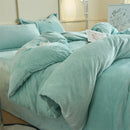 Axyaa Flannel Bedding Set with Fleece Duvet Cover, Soft & Warm Sheet + Pillowcase