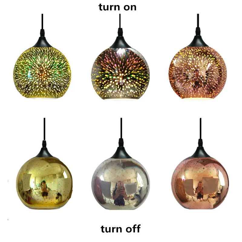 Axyaa Fireworks Glass Ball Pendant Light for Kitchen and Bar