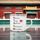 Enamel French Printed Coffee Cup with Handle - Best Thanks Gift for Atsem by Axyaa