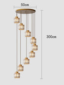 Axyaa Modern Ring Stairs LED Pendant Chandelier for Living & Dining Room Lighting