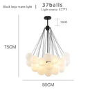 Axyaa Nordic Bubble Ball Chandelier Cream Glass Dining Bedroom Lamp