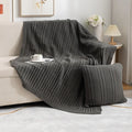 Axyaa Knitted Four-Season Sofa Blanket - Solid Color Office Living Room Nap Blanket