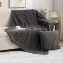 Axyaa Knitted Four-Season Sofa Blanket - Solid Color Office Living Room Nap Blanket