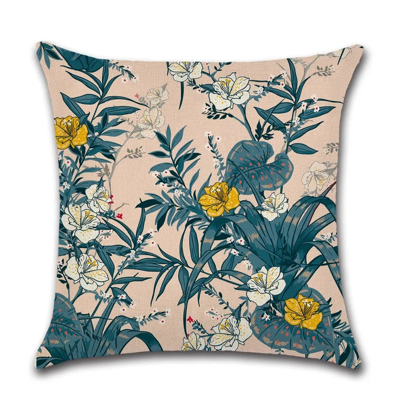 Axyaa Tropical Rainforest Plant Throw Pillow Cover 45x45cm