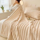 Axyaa Faux Rabbit Fur Throw Blanket: Soft, Fluffy, and Warm Solid Color Plush Blanket