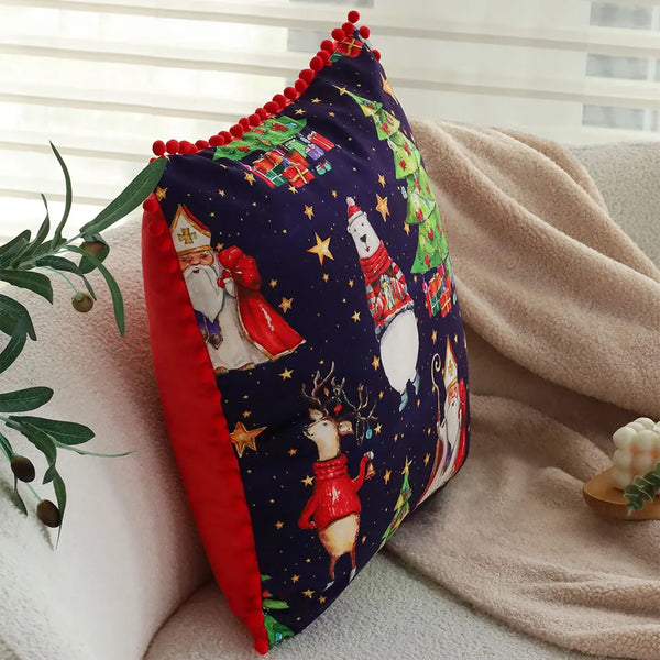 Axyaa Christmas Cushion Cover with Balls - Festive Living Room Decor - 45x45