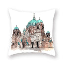 Axyaa World Buildings Printed Cushion Covers