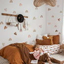 Axyaa Boho Hearts Rainbow Wall Decals: Nursery Kids Room Decor