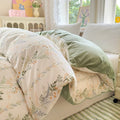 Axyaa Floral Print Reversible Cotton & Flannel Duvet Cover - Single to King Sizes