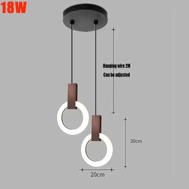 Axyaa Nordic LED Pendant Light: Stylish Ring Chandelier for Living Room, Dining Room, Bedroom