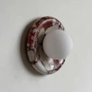 Axyaa Round Stone Wall Light White Glass G9 Bulb for Home Bedroom Living Room