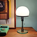 Axyaa White Glass LED Desk Lamp for Study and Bedroom
