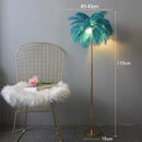 Modern Ostrich Feather LED Floor Lamp by Axyaa | Bedroom Bedside & Living Room Stand Lights