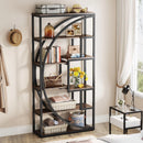 Axyaa Industrial 5-Tier Bookcase with 8 Open Shelves, 70.8" Tall Display Shelf