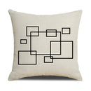 Axyaa Geometric Cotton Linen Cushion Cover - Decorative Sofa Throw Pillow Cover