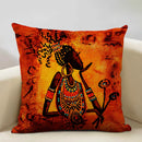 Axyaa African National Style Oil Painting Cushion Cover for Living Room Sofa Art