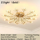 Axyaa Crystal Leaf LED Chandelier: Nordic Modern Luxury for Bedroom and Restaurant