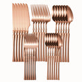 Axyaa Rose Gold Stainless Steel Cutlery Set - Complete Dinner Tableware