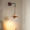 Axyaa LED Wall Lights Nordic Modern Pull Chain Yellow Travertine Stone Bedside Lamp