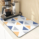 Axyaa Polygon Pattern Cup Mat Set - Absorbent Diatomaceous Earth Coasters