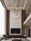 Axyaa Designer Belt Lamp: Customizable Pendant Light for Loft Living Room & Exhibition Hall