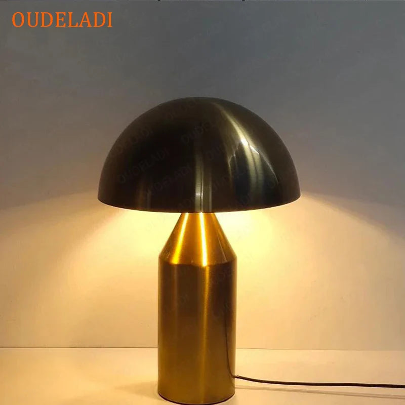 Axya Black Nordic Iron Mushroom Table Lamp Gold Living Room Bedroom Light