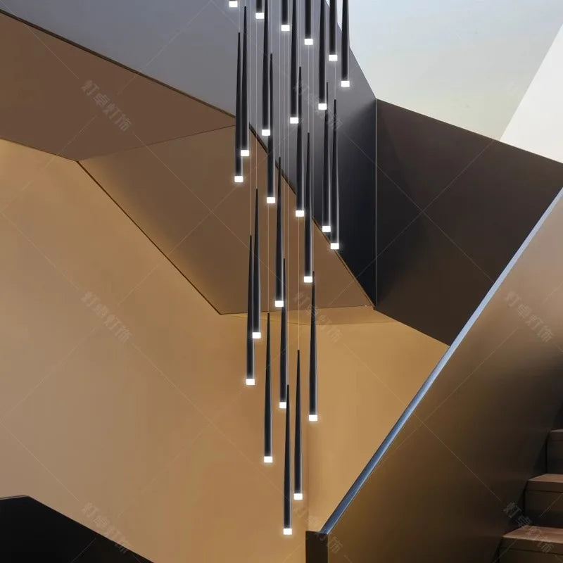 Axyaa Staircase Chandeliers LED Pendant Light Lamps Modern Decor for Living Room