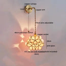 Axyaa Copper Glass LED Wall Lamp Sconce with Pull Chain Switch
