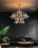 Axyaa Crystal Chandelier: European Luxury Lighting Fixture for Living Room and Restaurant