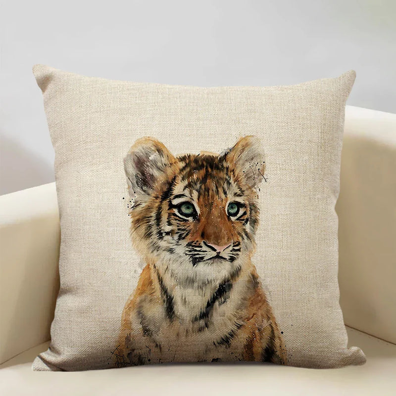 Animal Print Cushion 45x45cm for Sofa, Car Seat & Living Room Decor by Axyaa