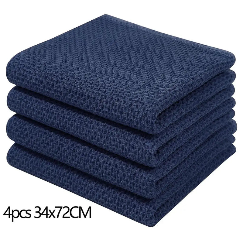Axyaa Waffle Weave Kitchen Towel Set Absorbent Quick Dry Dishcloth Wash Cloth