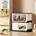 Axyaa Cat House Cabinet: 1-3 Tier, 60cm Wide, Black/Gray for Bedroom/Living Room