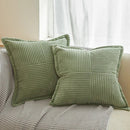 Axyaa Geometric Pattern Corduroy Cushion Cover for Soft Home Decor