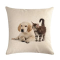 Axyaa Cute Pet Dog Pattern Linen Pillowcase for Home and Office Decor 45*45cm