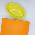 Axyaa French Rainbow Ceramic Elliptical Plate 25cm - Light Stoneware Shallow Dish