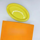 Axyaa French Rainbow Ceramic Elliptical Plate 25cm - Light Stoneware Shallow Dish