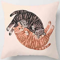 Axyaa Cat Print Square Pillowcase for Home Décor and Car Sofa, 45cm*45cm