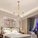 Axyaa Gold Crystal Chandelier: Vintage Industrial Style for Living & Dining Room