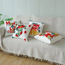 Axyaa Christmas Holiday Decor Embroidery Pillowcase - Festive Living Room Sofa Cushion Cover