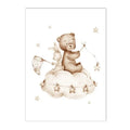 Axyaa Bear Hot Air Balloon Wall Art - Baby Nursery Prints, Boho Rainbow Sun Canvas