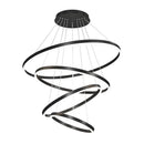 Axyaa Black LED Ring Chandelier Circle Luminous Lamp for Home Decor