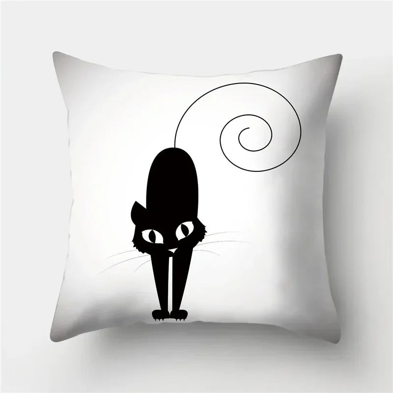 Cute Cat Cushion Cover 45x45cm - Axyaa Home Decor Pillowcases