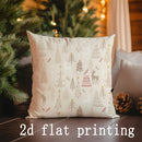 Axyaa Winter Merry Christmas Pillowcase for Sofa, Bedroom, Car - Rectangular Cushion Cover